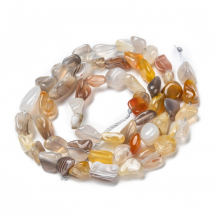 Koraliki Naturalny Agat Botswana, Bryłki, 5-8.5x5.5-7x3.5-4mm, Otwór: 0.7mm, około 45szt/38cm/nić (13WB29590)