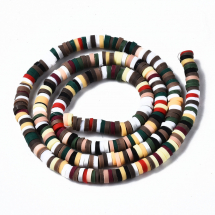 Koraliki Polymerna Glina Heishi, Handmade, Płaskie, Mix, 4x0.5-1mm, ok. 330szt/39cm/nic (13WB29730)