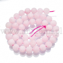 Koraliki Naturalny Kwarc Różowy, Matowy, Okrągłe, 8.5mm, około 44szt/37cm/nić (13WB11342)