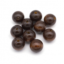 Koraliki Naturalne Drewniane, Barwione, Kolor: Kawowy, 24-25mm, Otwór: 5mm, 10szt (13WB12786)