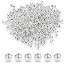 Koraliki Akrylowe z Powłoką Metaliczną, Okrągłe, Platyna, 6mm, Otwór 1mm, 200szt/25g (Q5WB1229)