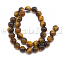 Koraliki Naturalne Tygrysie Oko, Okrągłe, 6mm, około 28szt/19cm/nić (5WB4011)