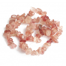 Koraliki Naturalny Kwarc Truskawkowy, Okruchy, Klasa A+, 7-12x5-8x2-5mm, około 38cm/sznur (13WB26281)