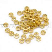 Koraliki Dystansowe, Styl Tybetański, Pączek, Stop, Złoty, 6x2mm, otwor 2.5mm, 50szt (2WB27700)