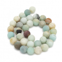 Koraliki Kamień Naturalny Amazonit Matowe Kula, Mieszany, 10mm, Otwór 1mm, 36szt/36cm/sznur, (2WB30695)