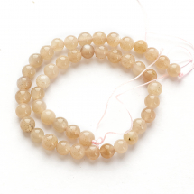Koraliki Naturalny Kamień Słoneczny, Okrągłe, Kolor: Beżowy, 4mm, około 44szt/16cm/nić (2WB30736)