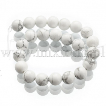 Koraliki Naturalny Howlit, Okrągły, Biały, 8mm, około 22szt/17cm/nić (2WB30825)