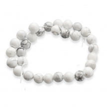 Koraliki Naturalny Howlit, Okrągły, Kolor: Biały, 6mm, około 30szt/19cm/nić (2WB30826)