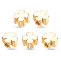 Koraliki Dystansowe, Mosiądz, Kosznurzynka, Pozłacane 18K, 5x5x3mm, 5szt, (13WB17369)