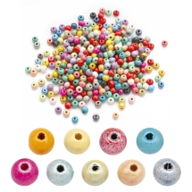 Koraliki Naturalne Drewniane Barwione, Okrągłe, Mieszany, 5-6x4-5mmm, około 360szt/25g (13WB12701)