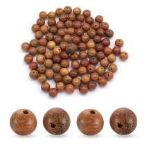 Koraliki Naturalne Drewniane, Barwione, Brązowy, Okrągłe, 8mm, około 90szt/25g (13WB12711)