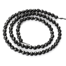 Koraliki Naturalny Czarny Agat, Klasa A, Fasetowany, Okrągłe, 4mm, około 90szt/37cm/nić (13WB19276)