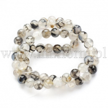 Koraliki Naturalny Agat Smocza Żyła, Klasa A, Termobarwione, Kawowy, 6mm, około 58szt/36cm/sznur (13WB19281)