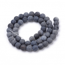 Koraliki Kamień Naturalny Agat Spękany Matowe Kula, 8mm, 44szt/38cm/sznur (13WB19303)
