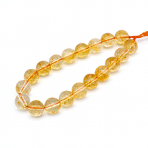 Koraliki Naturalny Kryształ Górski, Okrągłe, Termobarwiony, Kolor: Złoty, 10mm, około 17szt/18cm/nić (13WB11505)