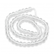 Намистини Натуральний Гірський Кришталь Круглі, 6мм, Отвір 1мм, близько 60шт/36см/нитка, (13WB11507)