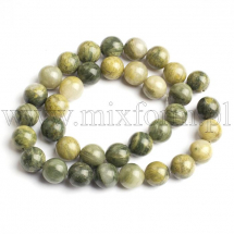 Koraliki Naturalny Zielony Kwarc Rutylowy, Okrągły, 10mm, około 35szt/37cm/sznur (13WB11737)