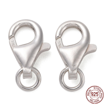 Srebro 925 Zapięcie Karabińczyk-Lobster, Rodowane, 13mm, Karabińczyk 11x6x2.8mm, 2 szt (13WB31812)