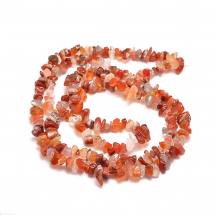 Koraliki Naturalny Agat/Karneol, Okruchy, Kolor: Czerwony, 5-8x5-8mm, około 78cm/nic (13WB15705)