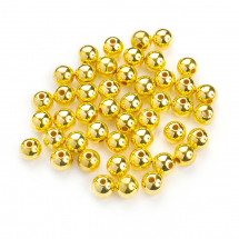 Намистини Пластикові ABS, Колір: Покриття Золото, Розмір: 9.5-10х9мм, Отвір 1.6-2мм, близько 45шт/25г, (13WB29775)