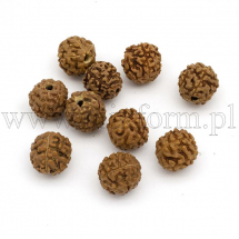 Koraliki Naturalne Drewniane, Rudraksha, Niebarwiony, Okrągłe, Sienna, 8-9.5x7-9.5mm, 10szt (13WB29778)