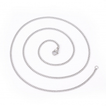 Naszyjnik Łańcuszek, Stal Nierdzewna, Zapięcie Karabińczyk Lobster, 55.6cm, Grubość 2mm, 1szt (13WB29455)