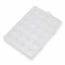 Pojemnik na Koraliki, Plastik, Bezbarwny, Rozmiar: 19x13x2.2cm, Sekcja: 30x30mm, 24 przegródki, 1szt (13WB29250)