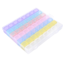 Pojemnik Organizer na Koraliki i Akcesoria, Plastik, Kolorowy, 21x17.5x2.7cm, 56 przegródek/2.4x2cm, 1szt (13WB29393)