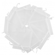 Подарунковий Мішечок з Органзи Прозорий, Білий, 15х10см, (13WB29711)