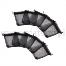 Подарунковий Мішечок з Органзи з Кулісою Прозорий, Чорний, 12х10см, (13WB29714)