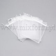 Подарунковий Мішечок з Органзи, Прозорий, Білий, 11х16см, (13WB29766)