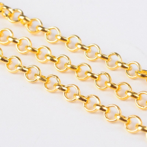 Łańcuszek Żelazny Rolo, Okrągłe Ogniwo, Niespawany, Złoty, 4x1mm, 5m (13WB29011)