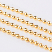 Łańcuszek Kulkowy Perlina, Żelazo, Lutowany, Kolor: Złoty, 1.5mm, 5m (13WB29036)