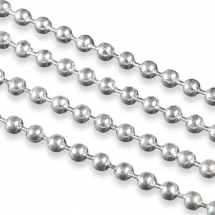 Łańcuszek Kulkowy Perlina, Żelazo, Lutowany, Kolor: Srebrny, Ogniwo: Średnica 2mm, 5m (13WB29037)