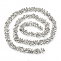 Łańcuszek Plastikowy CCB z Wisiorkami Kulki, Kolor: Platynowy, Wisiorki: 9x6mm, 1m/nic, (13WB29080)