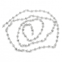 Łańcuszek Handmade Żelazo z Koralikami Bicone, Styl Tybetański, Stop, Antyczne Srebro, 1m/nic (13WB29172)