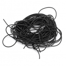 Sznurek Gumowy, Syntetyczny, Okrągły, Pełny, Bez otworu, Czarny, 1.5mm, 10nitek po 1m (13WB29192)