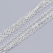 Łańcuch Mosiądz, Splot Kotwica, Lutowany, Kolor: Srebrny, Ogniwo: 2.5x2x0.45mm, 5m (13WB29202)