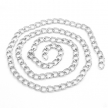 Łańcuszek Aluminiowy, Splot Skręcany, Niespawany, Teksturowany, Kolor: Srebrny, Ogniwo 15x10x2mm, 1m (13WB29207)