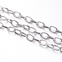 Łańcuch Splot Kotwiczny, Żelazo, Niespawane, Platyna, 6.9x3.8x0.9mm, 5m (13WB29219)