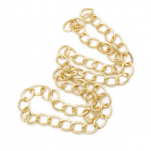 Łańcuszek Aluminiowy, Niespawany, Jasno Złoty, 20x15.5x3x1.5mm, Długość łańcuszka: 1m (13WB29228)