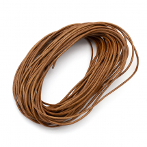 Sznurek Naturalna Skóra Wołowa, do Robienia Bransoletek i Biżuterii, Okrągły, Camel, 1.5mm, 10m/wiązka, (13WB29240)