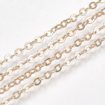 Łańcuch Mosiądz, Splot Kotwica, Lutowany, Złoty, Ogniwo: 2.5x2mm, Grubość 0.3mm, 15m/szpula, (13WB29243)