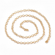 Łańcuszek Mosiądz Rolo, Powłoka Trwala, Pozłacany 18K, 3.5x0.8mm, 1m (13WB29266)