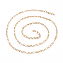 Ланцюг Латунний, Плетіння Фігаро, Паяний, Стійке Покриття Золото 18К, 6x3x0.6мм і 2.50.3мм, (13WB29268)