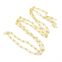 Ланцюг Якірне Плетіння, Латунь, Паяний, Витягнутий, Стійке Покриття Золото 18К, Ланка: 14х4.5х1мм, (13WB29284)