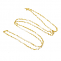 Ланцюг Якірне Плетіння, Латунь, Паяний, Плоскоовальний, Стійке Покриття Золото 18К, Ланка: 5х3.5х0.7мм, (13WB29285)