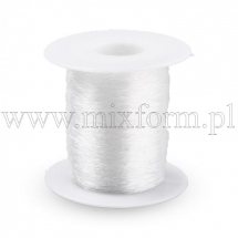 Nić Silikonowa, Elastyczna Gumka, Okrągła, do Bransoletek, Bezbarwny, 0.6mm, około 120m/szpula (13WB29291)