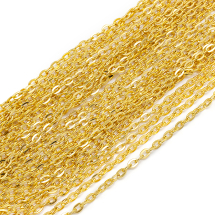 Łańcuch Kotwiczny do Rękodzieła i Biżuterii, Żelazne, Niespawany, Złoto, Ogniwo 5x3.3mm, 10 m (13WB29295)