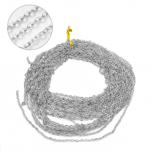 Łańcuszek Splot Kotwiczny, do Rękodzieła i Biżuterii, Niespawany, Żelazne, Platynowy 5x3.3x0.9mm, 10m/szpula (13WB29296)